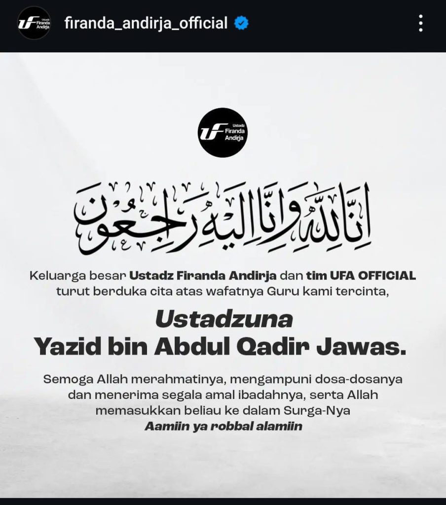 ustadz yazid jawas meninggal dunia