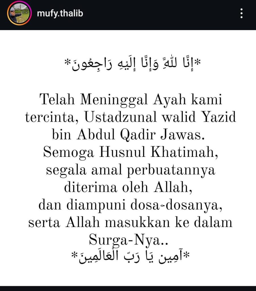 ustadz yazid meninggal