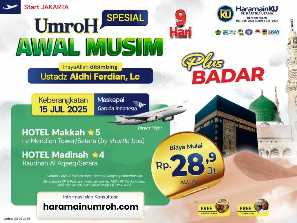 Umroh Plus Badar Juli 2025 Awal Musim Bintang 5
