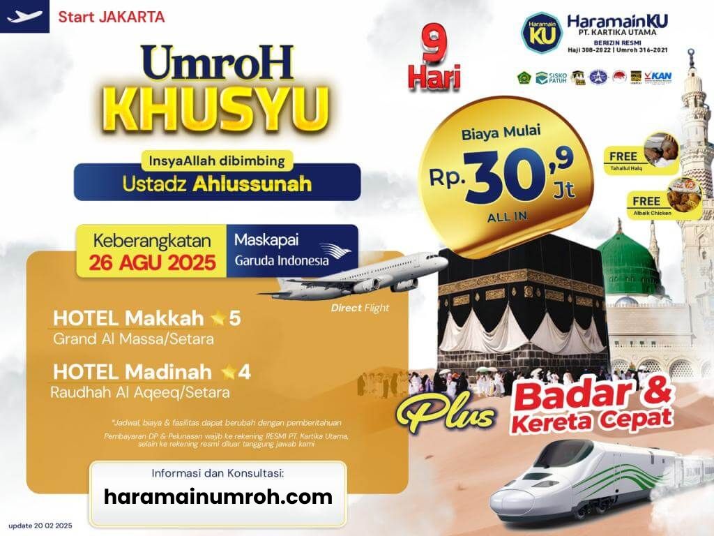 Umroh Plus Badar Bintang 5 & 4 Agustus 2024