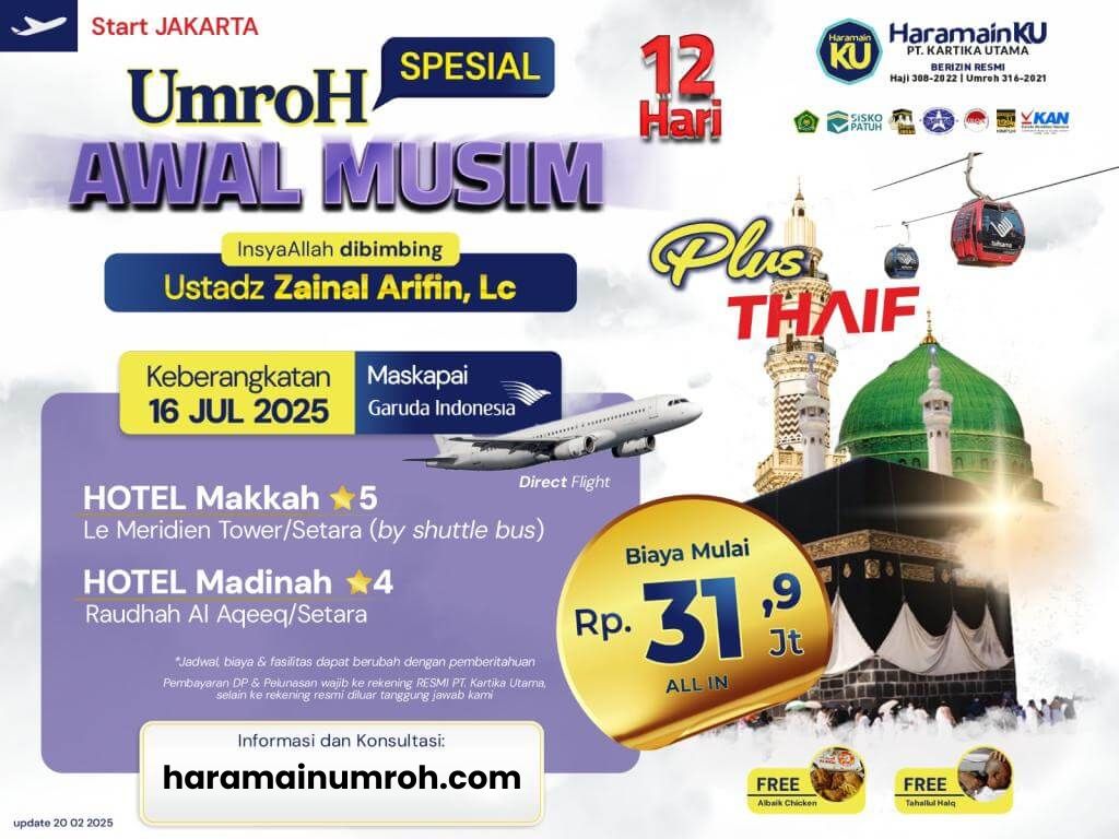 Umroh Plus Thaif 12 Hari Juli 2025