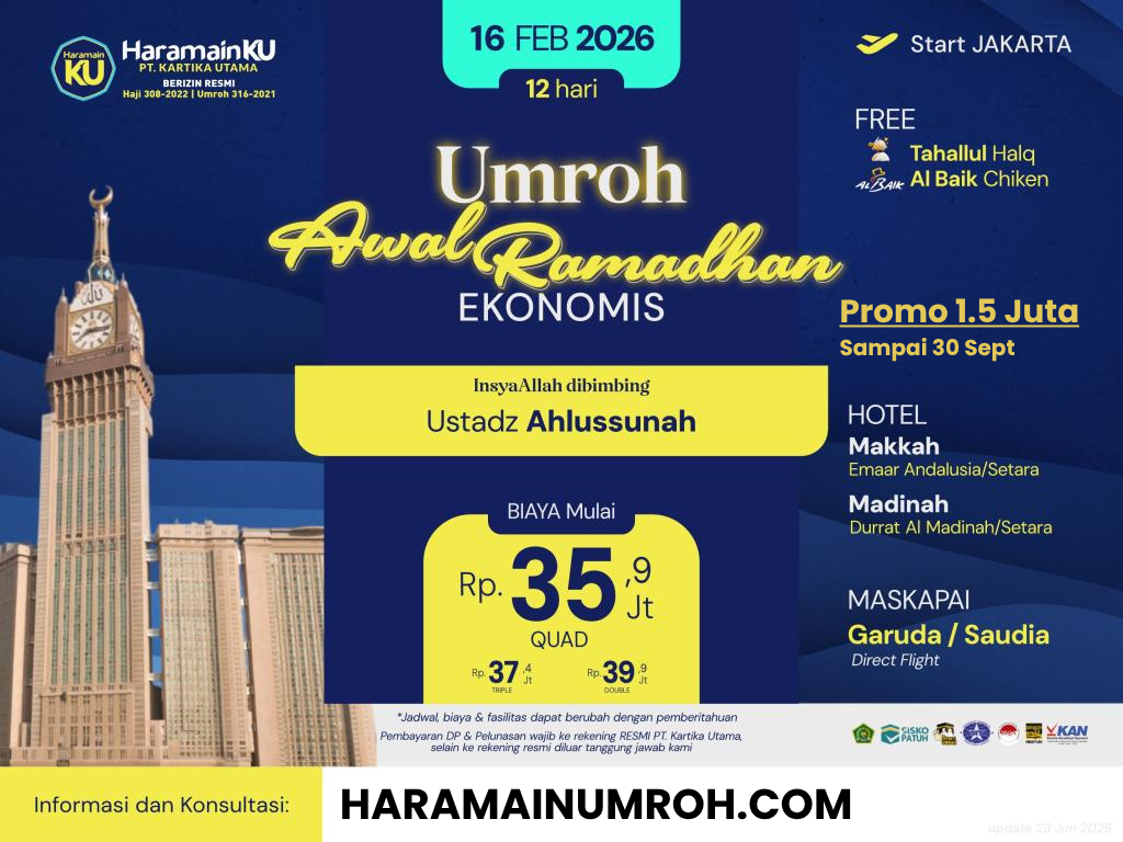 Paket Umroh Awal Ramadhan 2026 12 Hari