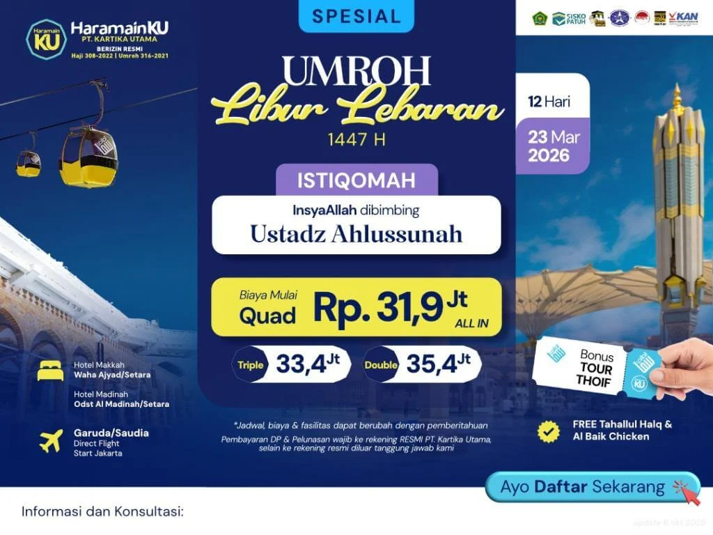 Umroh syawal 2026 12 hari lebaran