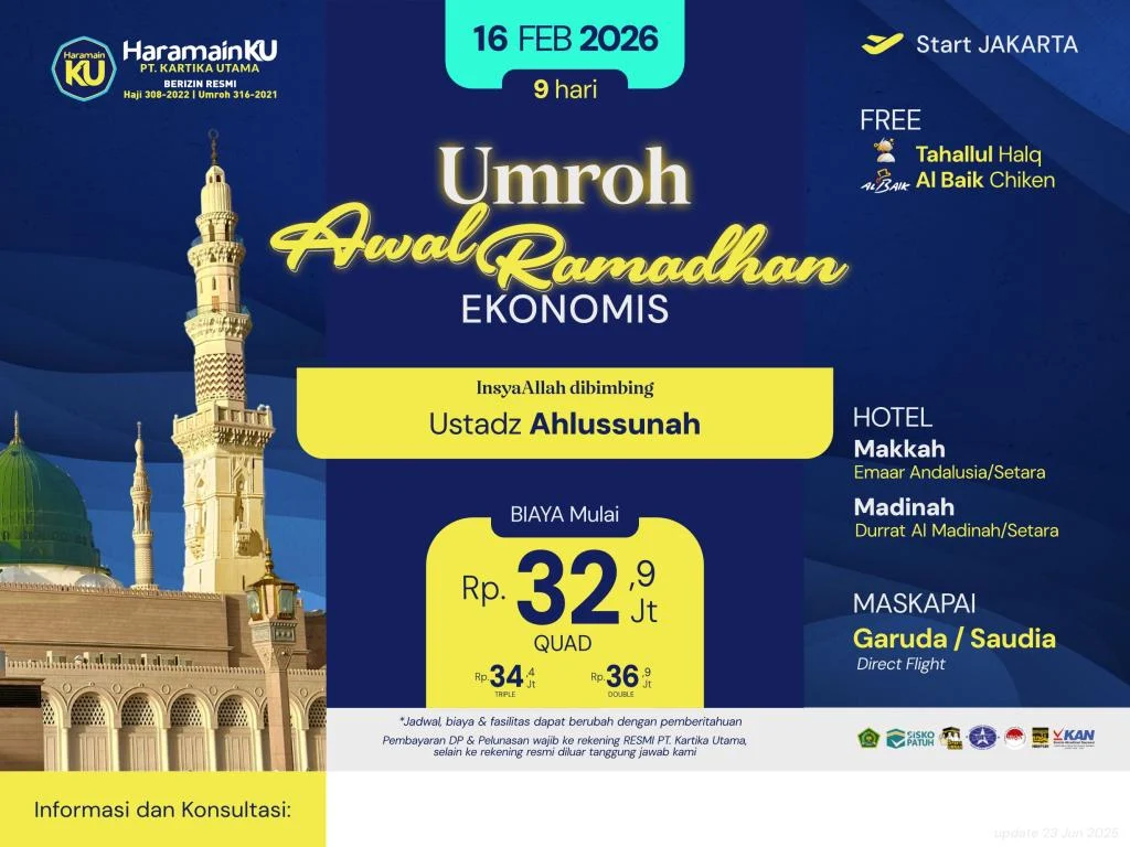 Umroh awal ramadhan 2026 program 9 hari