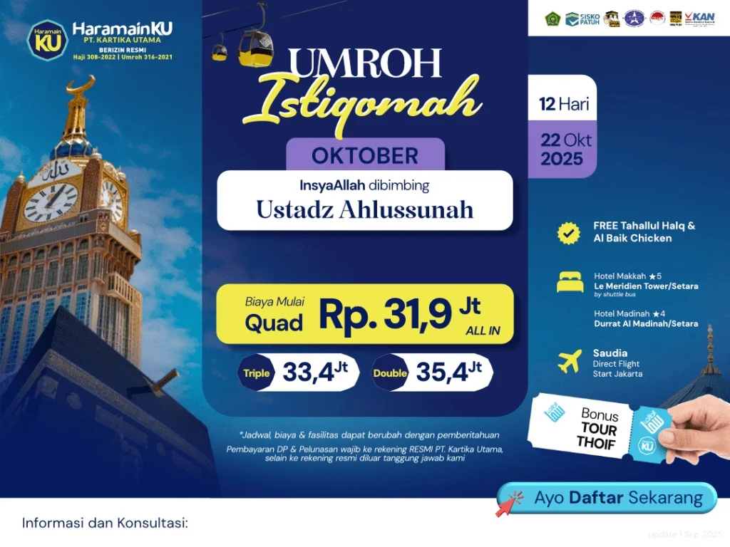 Umroh istiqomah plus thaif baru