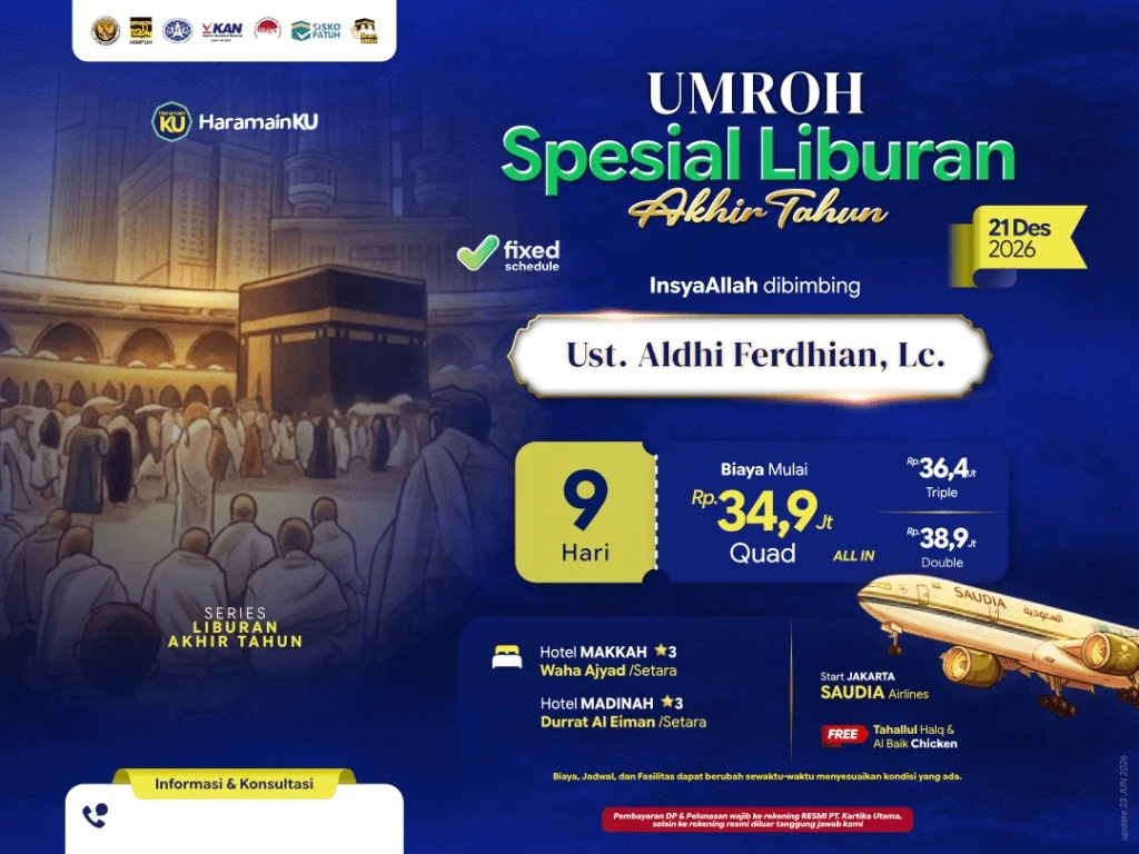 New umroh akhir tahun 9 hari bintang 3
