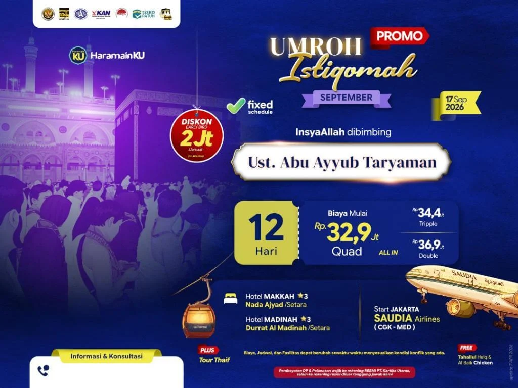 Paket umroh 12 hari september 2026