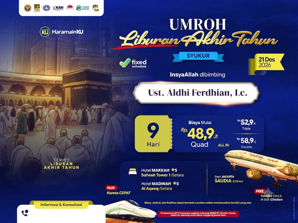 Umroh akhir tahun 9 hari bintang 5 2026