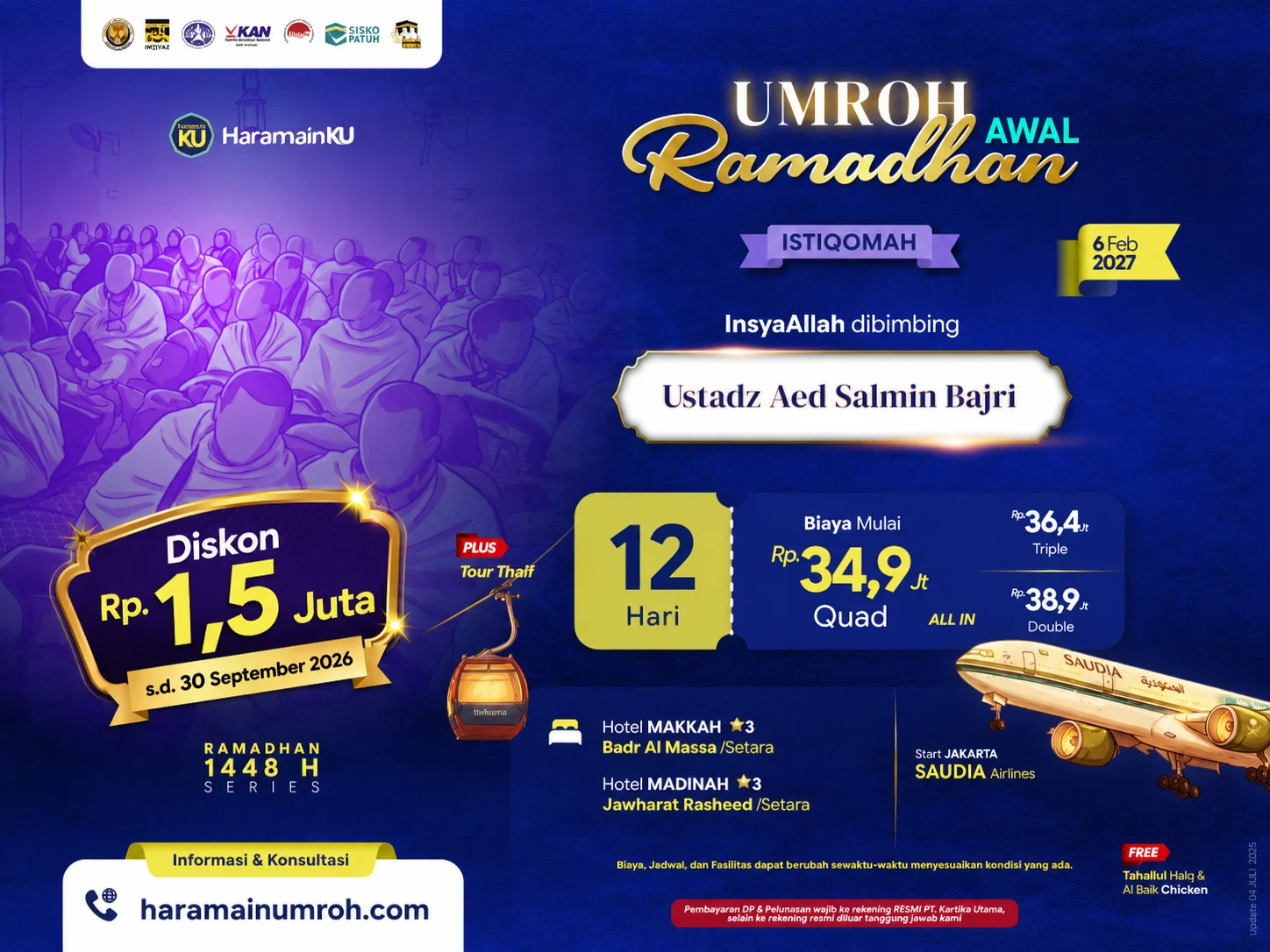 Paket umroh awal ramadhan 12 hari 2027 promo